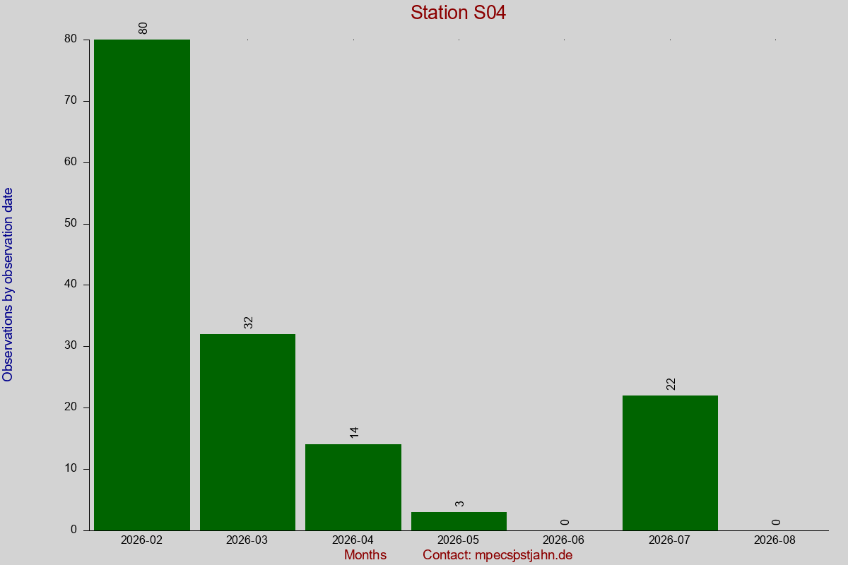 Observation totals by observation interval for station S04