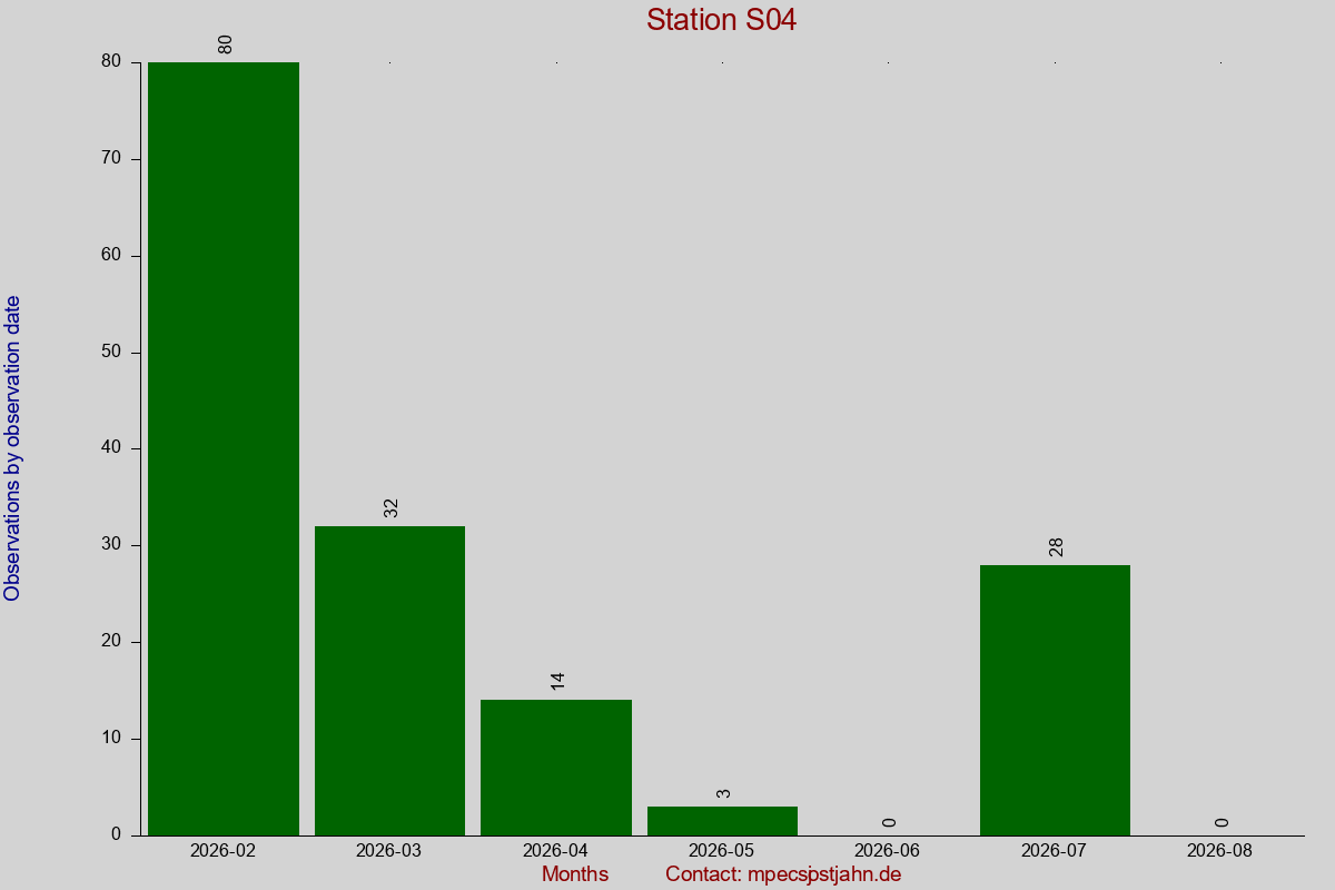 Observation totals by observation interval for station S04